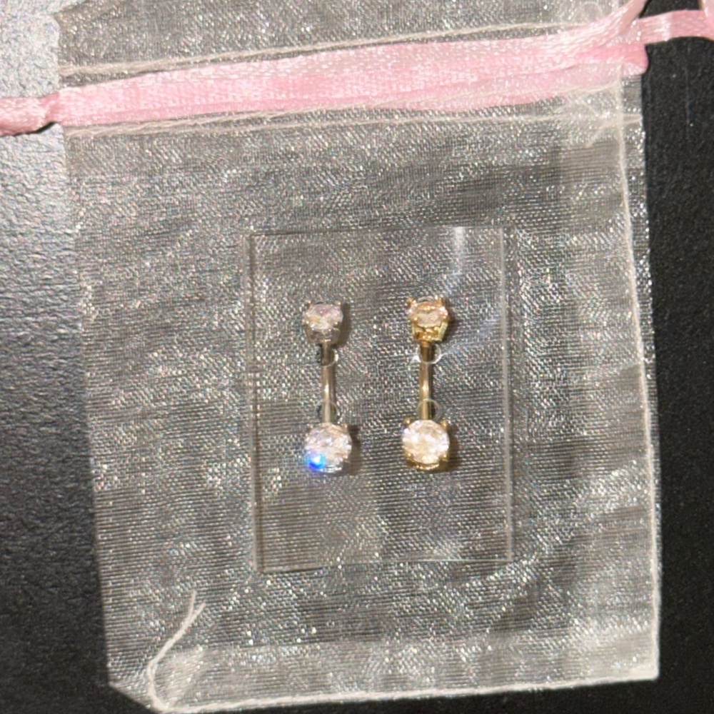 BRAND NEW NEVER WORN Gold and Silver Bellybutton Rings (2 pack)